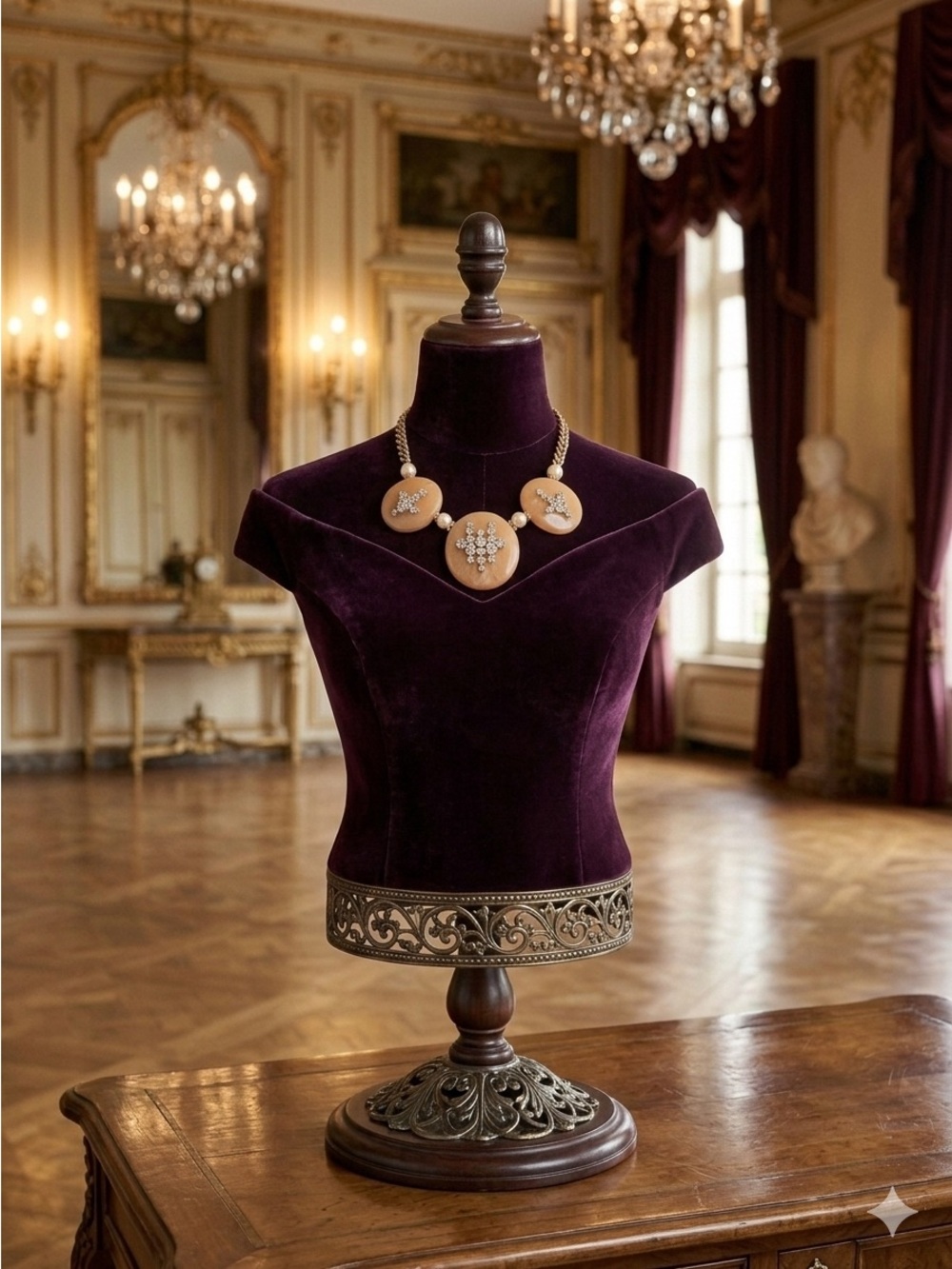 Elegant Beige Statement Necklace - Women Jewelry